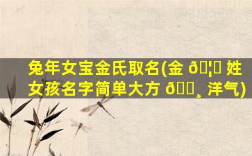 兔年女宝金氏取名(金 🦆 姓女孩名字简单大方 🕸 洋气)